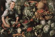 Joachim Beuckelaer Museum national market woman with fruits, Gemuse and Geflugel oil painting